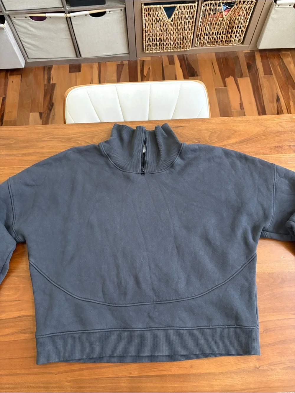 Outdoor Voices Dark Gray Long Sleeve Nimbus 1/4 Zip Pullover Sweatshirt Large